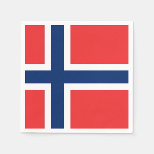 Patriotic paper napkins with Norway flag