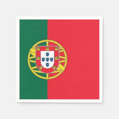 Patriotic paper napkins with Portugal flag
