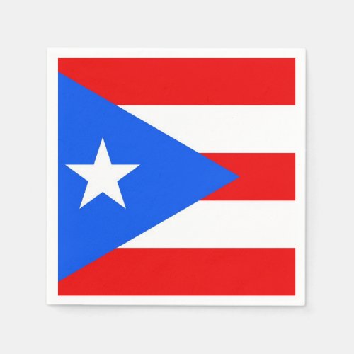 Patriotic paper napkins with Puerto Rico flag