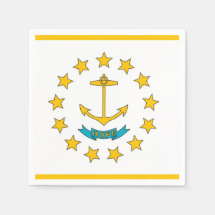 Patriotic paper napkins with Rhode Island flag