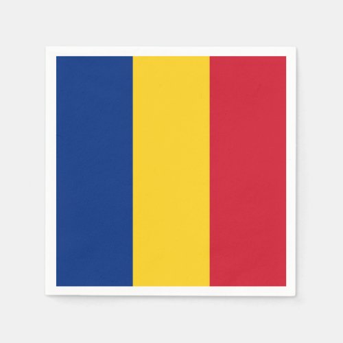 Patriotic paper napkins with Romania flag