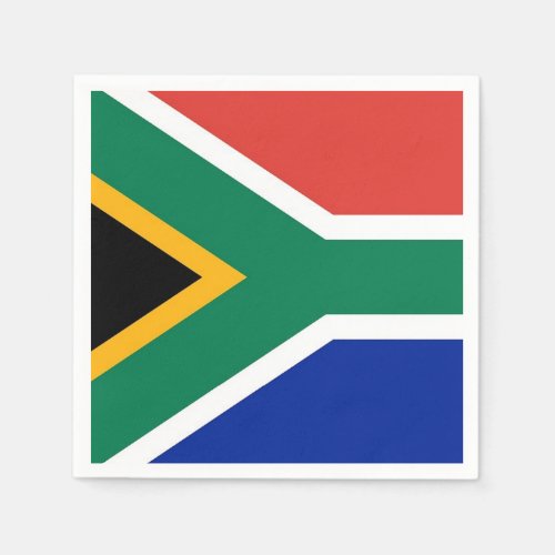 Patriotic paper napkins with South Africa flag