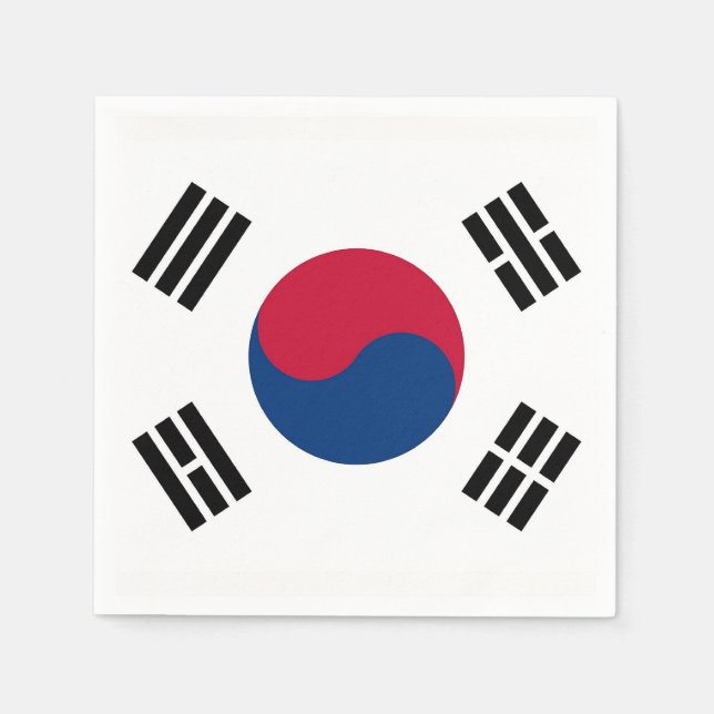 Patriotic paper napkins with South Korea flag (Front)