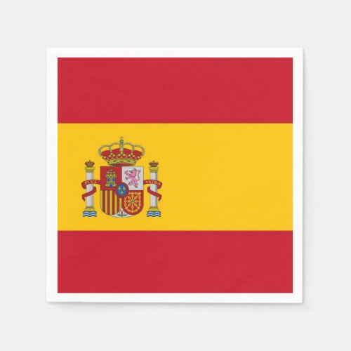 Patriotic paper napkins with Spain flag