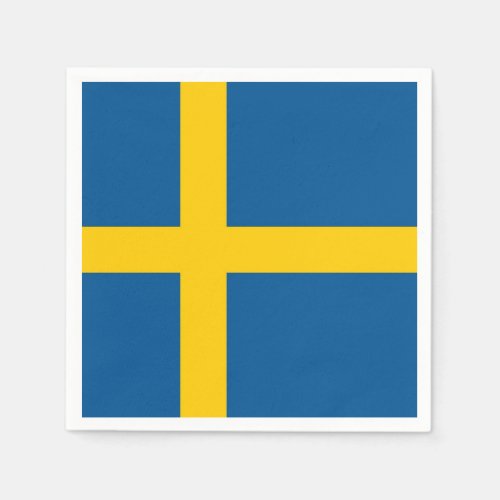 Patriotic paper napkins with Sweden flag