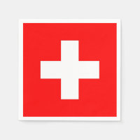Patriotic paper napkins with Switzerland flag