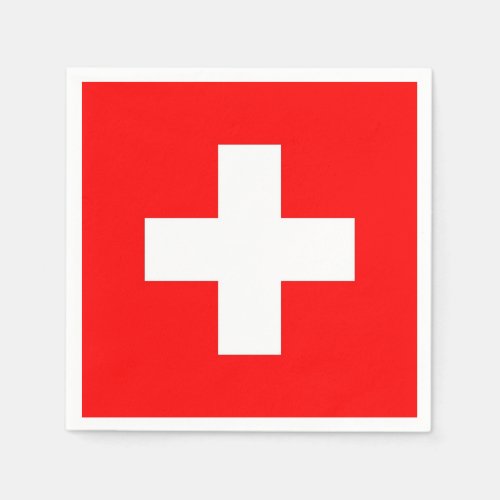 Patriotic paper napkins with Switzerland flag