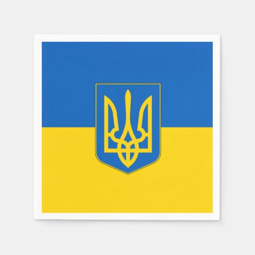 Patriotic paper napkins with Ukraine flag