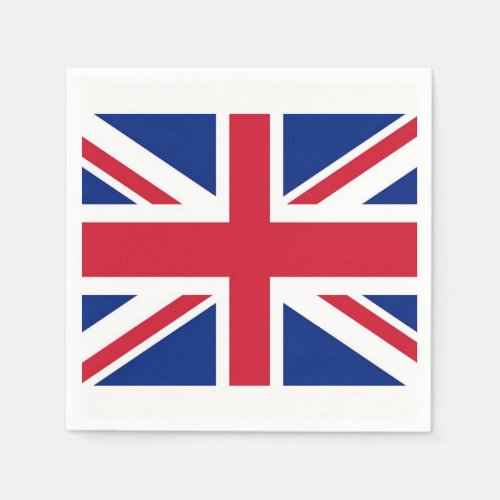 Patriotic paper napkins with United Kingdom flag