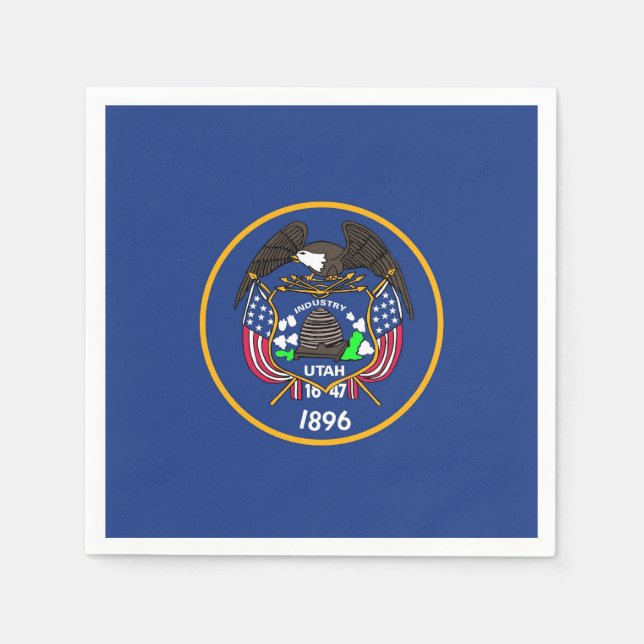 Patriotic paper napkins with Utah flag (Front)
