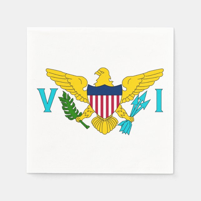 Patriotic paper napkins with Virgin Islands flag (Front)