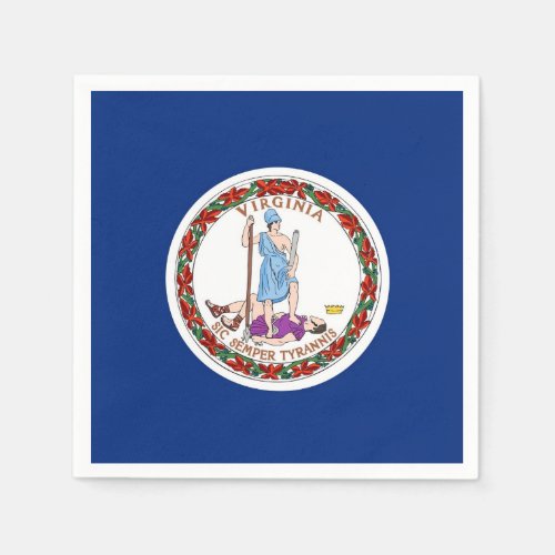 Patriotic paper napkins with Virginia flag