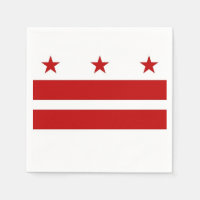 Patriotic paper napkins with Washington DC flag