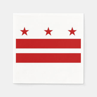 Patriotic paper napkins with Washington DC flag