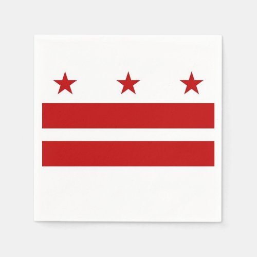 Patriotic paper napkins with Washington DC flag