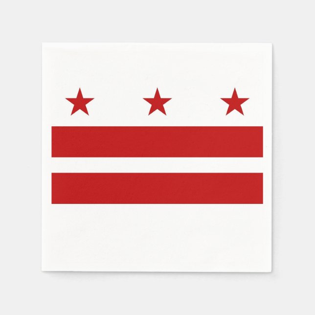 Patriotic paper napkins with Washington DC flag (Front)