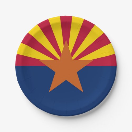 Patriotic paper plate with flag of Arizona