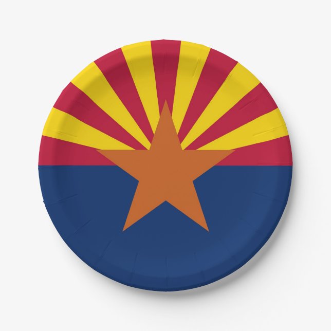 Patriotic paper plate with flag of Arizona (Front)
