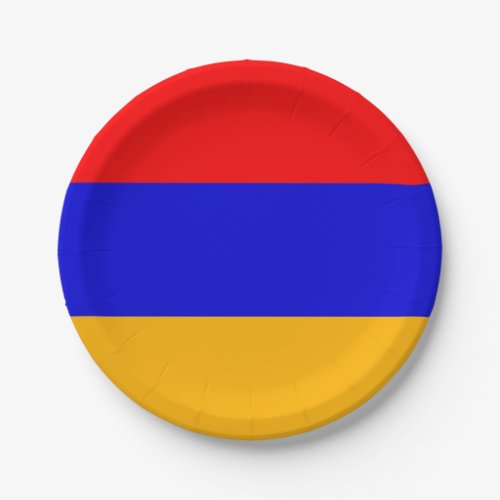 Patriotic paper plate with flag of Armenia