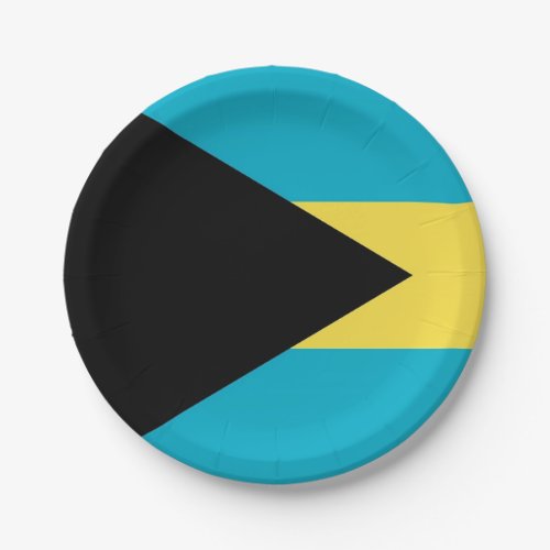 Patriotic paper plate with flag of Bahamas