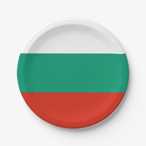 Patriotic paper plate with flag of Bulgaria