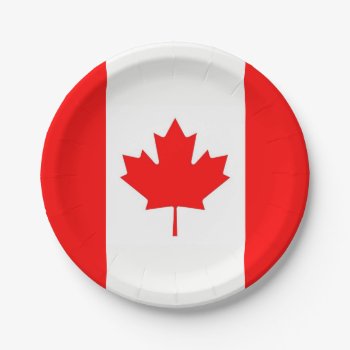 Patriotic Paper Plate With Flag Of Canada by AllFlags at Zazzle