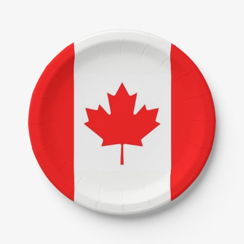 Patriotic paper plate with flag of Canada