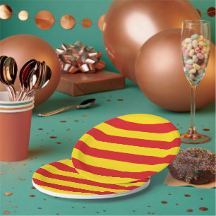 Patriotic paper plate with flag of Catalonia