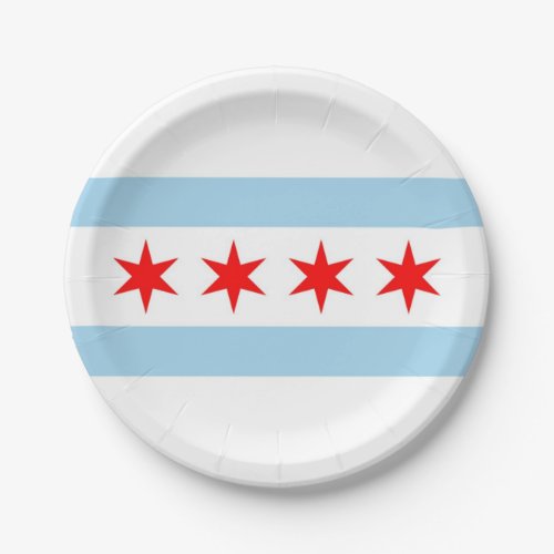 Patriotic paper plate with flag of Chicago