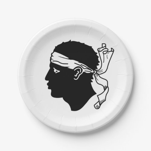 Patriotic paper plate with flag of Corsica