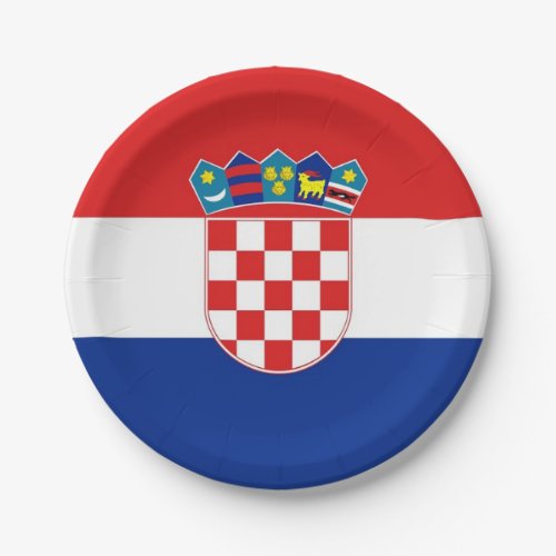 Patriotic paper plate with flag of Croatia