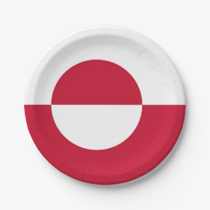 Patriotic paper plate with flag of Greenland