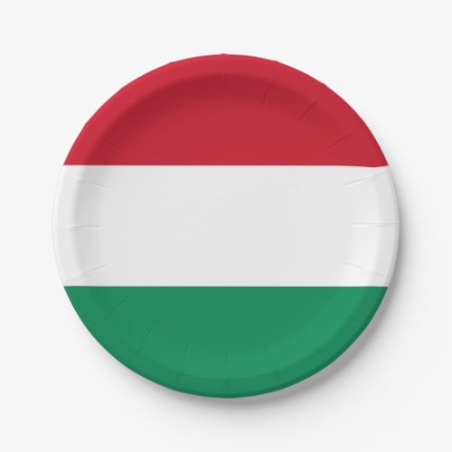 Patriotic paper plate with flag of Hungary