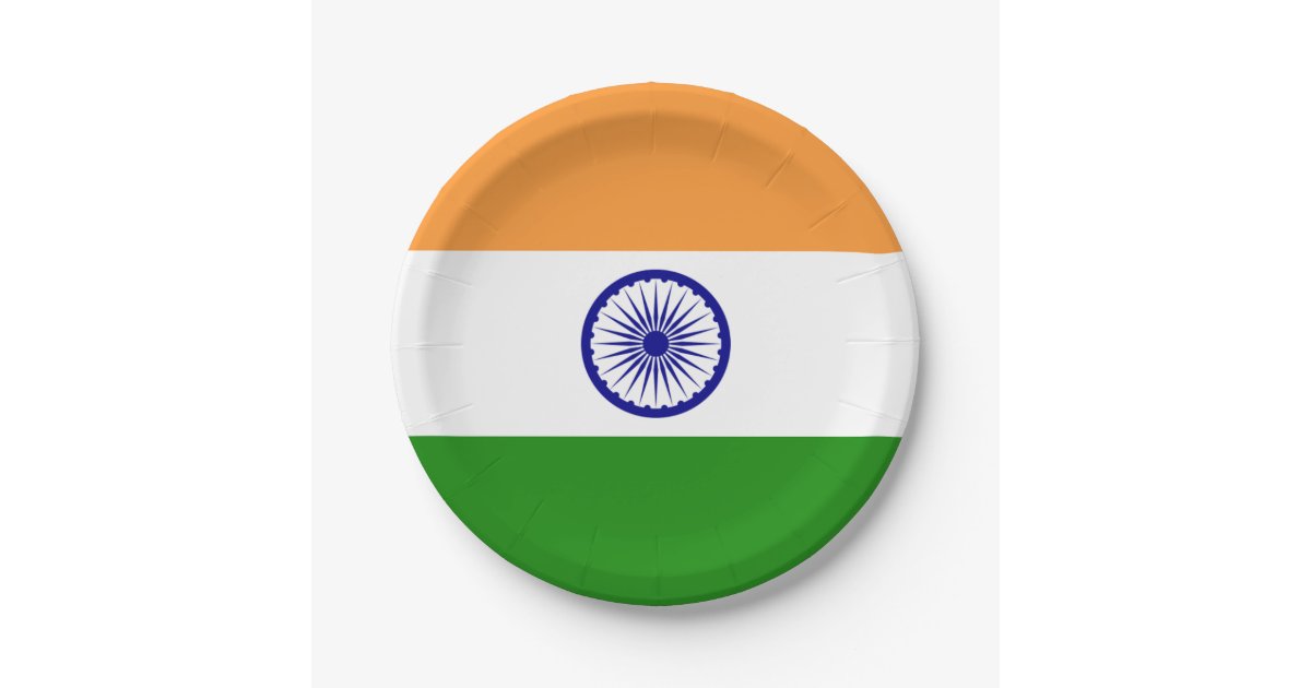 Patriotic paper plate with flag of India Zazzle