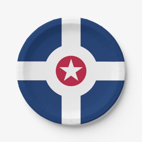 Patriotic paper plate with flag of Indianapolis