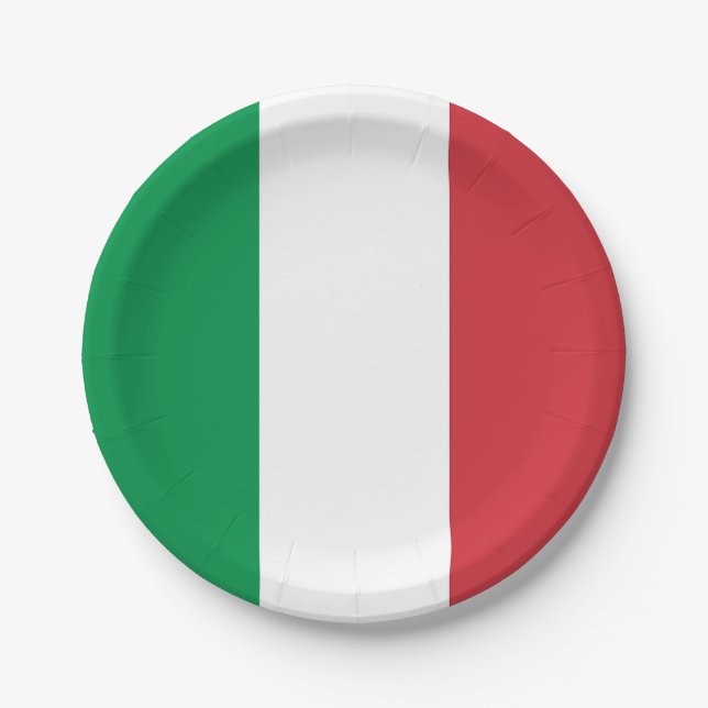 Patriotic paper plate with flag of Italy (Front)
