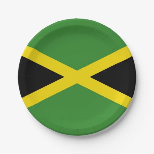 Patriotic paper plate with flag of Jamaica