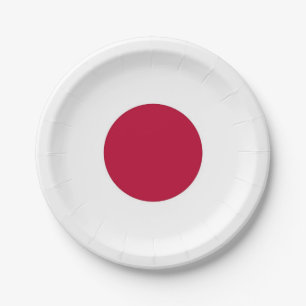 Patriotic paper plate with flag of Japan
