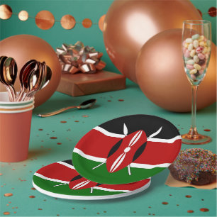 Patriotic paper plate with flag of Kenya