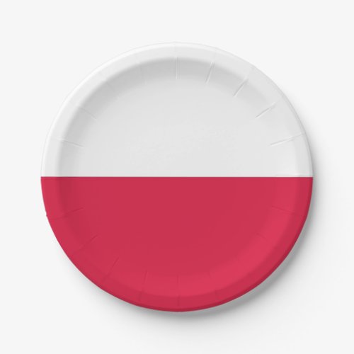 Patriotic paper plate with flag of Poland