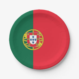Patriotic paper plate with flag of Portugal
