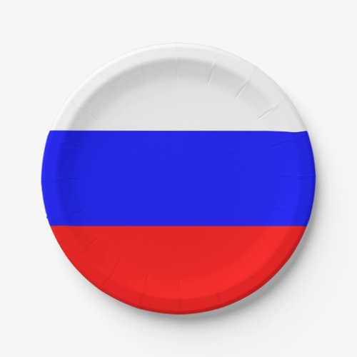 Patriotic paper plate with flag of Russia