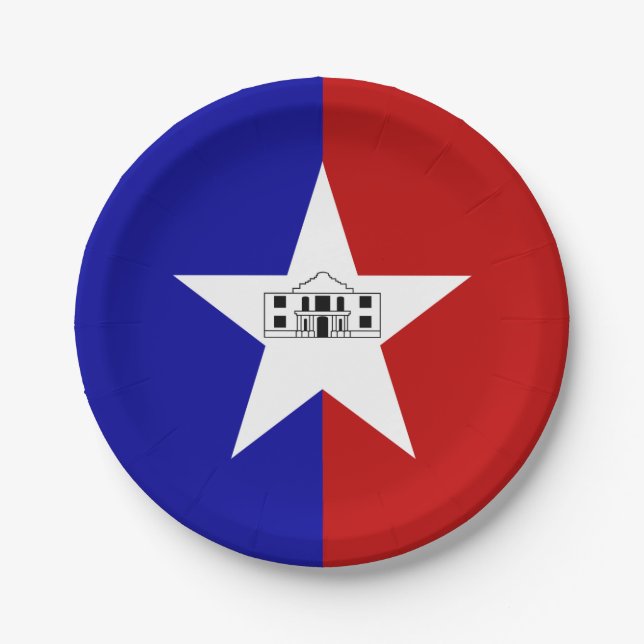 Patriotic paper plate with flag of San Antonio (Front)