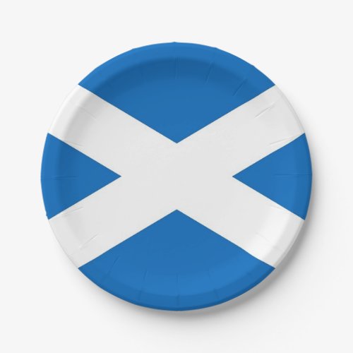 Patriotic paper plate with flag of Scotland