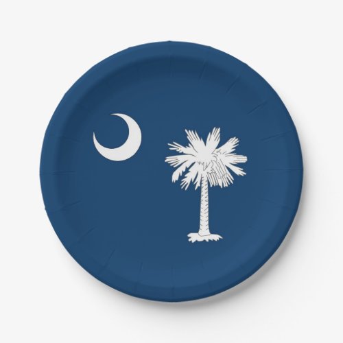 Patriotic paper plate with South Carolina flag