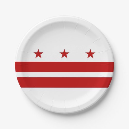 Patriotic paper plate with Washington DC flag