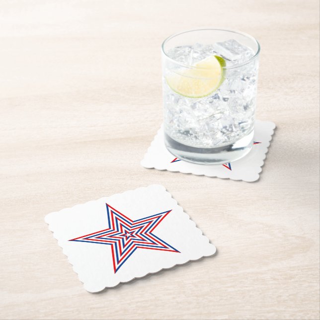 Patriotic Paper Star Drink Coaster (Insitu)