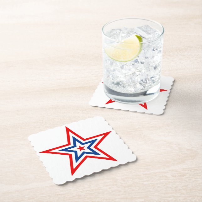 Patriotic Paper Star Drink Coaster (Insitu)