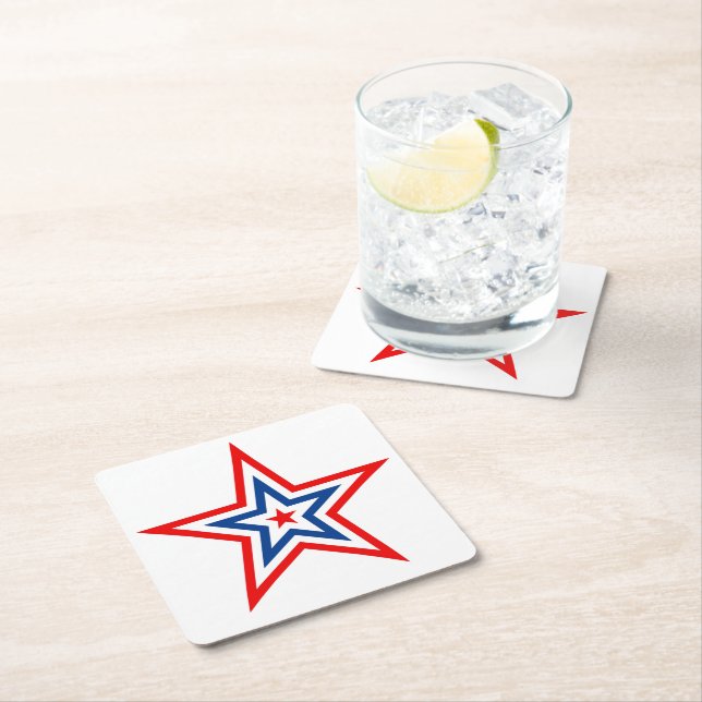Patriotic Paper Star Drink Coaster (Insitu)
