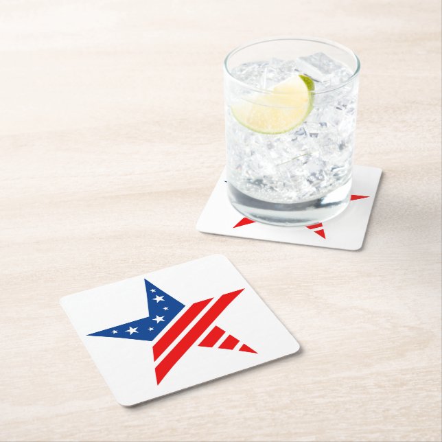 Patriotic Paper Star Drink Coaster (Insitu)